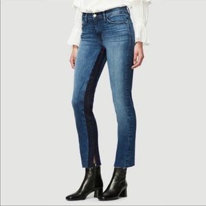 FRAME Distressed Le High Straight Gusset Split Raw Elaine Capri/Cropped Jeans 26